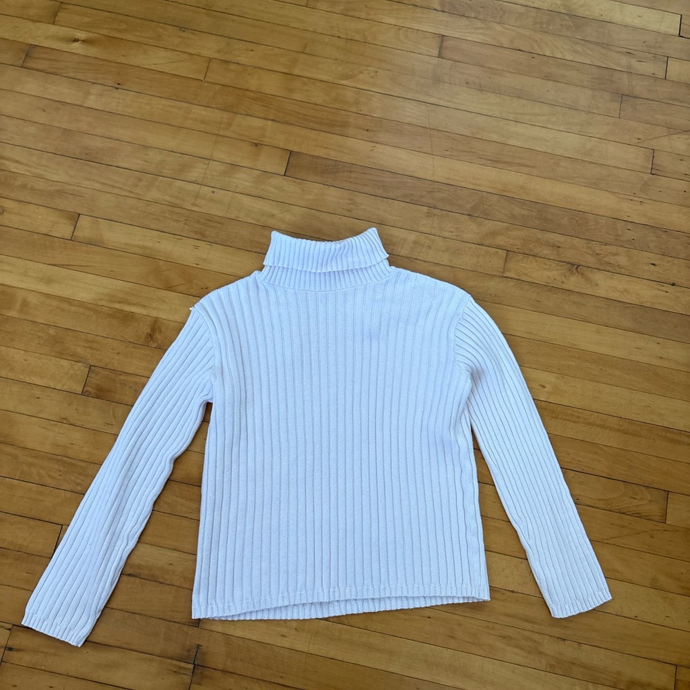Light Pink Ribbed Turtleneck Sweater